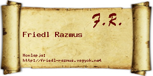 Friedl Razmus névjegykártya
